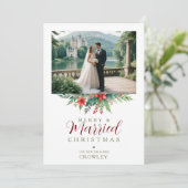 Fancy Christmas Botanical Festoon Photo Wedding (Stehend Vorderseite)