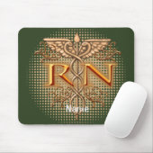 Fancy Copper Caduceus RN Krankenschwester Mousepad (Mit Mouse)