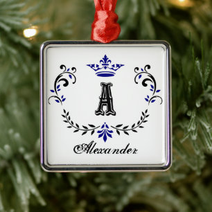 Fancy Crown Kranz Monogramm A Ornament Aus Metall