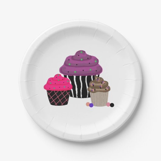Fancy-Cupcakes Pappteller (Vorderseite)
