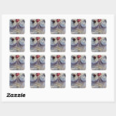 Fancy-Cupcakes Quadratischer Aufkleber (Blatt)