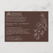Fancy Darkle Schokoladen-Blumen-Boho-Chic-Hochzeit Begleitkarte (Vorderseite)