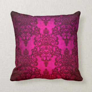 Fancy Deep Glowing Pink Damast-Muster Kissen