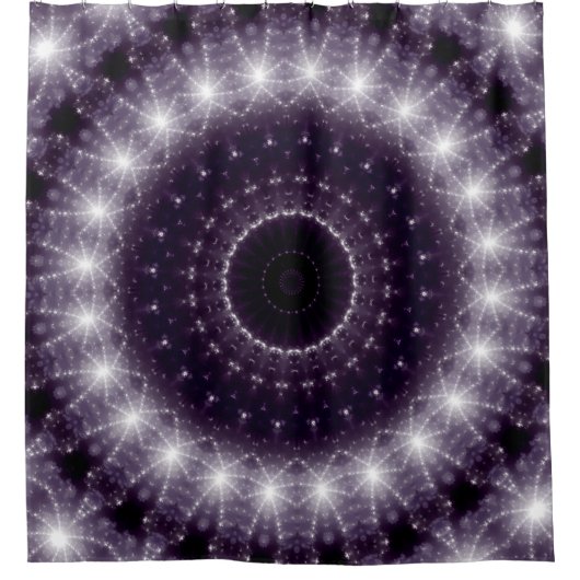 Fancy Delicate Black & White Lace Pattern Duschvorhang (Vorderseite)