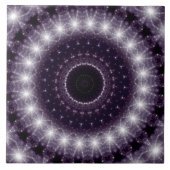 Fancy Delicate Black & White Lace Pattern Fliese (Vorderseite)