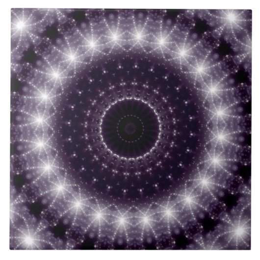 Fancy Delicate Black & White Lace Pattern Fliese (Vorderseite)