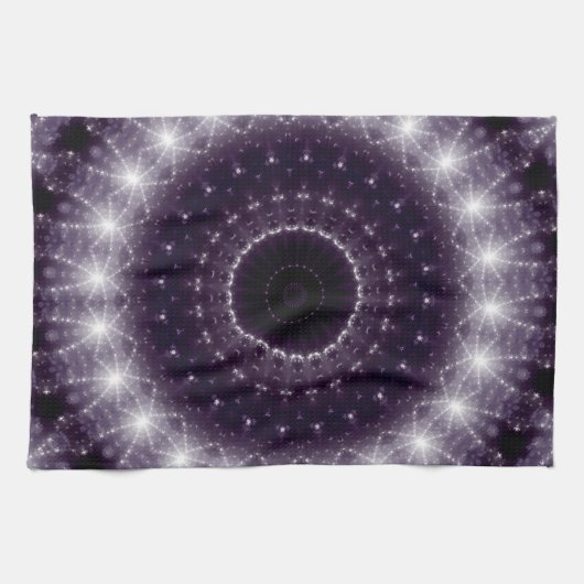 Fancy Delicate Black & White Lace Pattern Geschirrtuch (Horizontal)