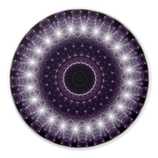 Fancy Delicate Black & White Lace Pattern Keramikknauf (Vorderseite)