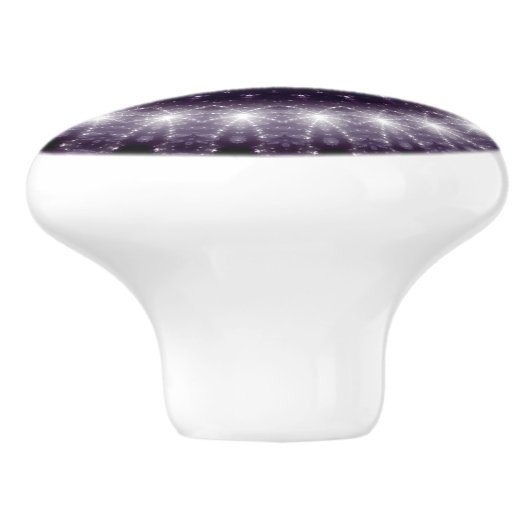 Fancy Delicate Black & White Lace Pattern Keramikknauf (Seitenansicht)