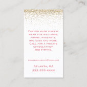 Fancy Dress Seamstress Business Card Visitenkarte (Rückseite)