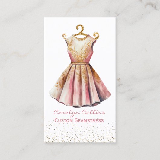 Fancy Dress Seamstress Business Card Visitenkarte (Vorderseite)