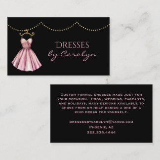 Fancy Dress Tailor Glittery Business Card Visitenkarte