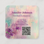 Fancy Dresses Tailor Abstract Glitter Quadratische Visitenkarte (Rückseite)