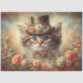 Fancy Elegant Feline Floral Decoupage Seidenpapier (Vorderseite)