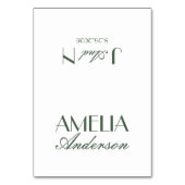 Fancy Emerald Green Old Money Wedding Place Cards Tischnummer (Vorderseite)