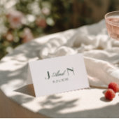 Fancy Emerald Green Old Money Wedding Place Cards Tischnummer