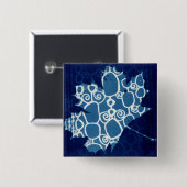 Fancy Fall Cyanotyp Pinback Button (Vorne & Hinten)