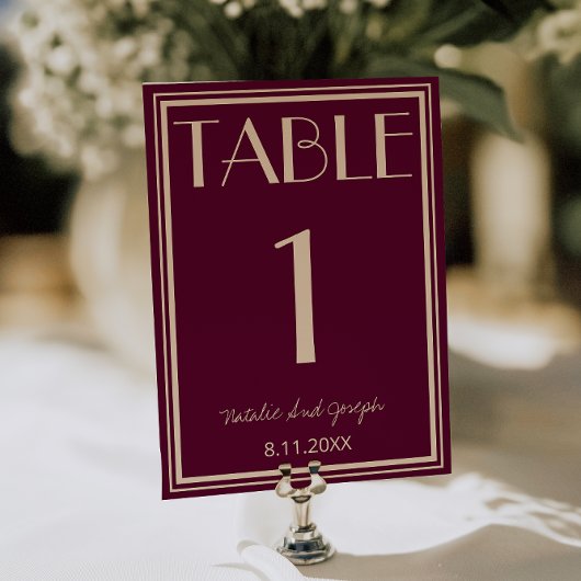 Fancy Fig Beige Old Money Wedding Table Number Einladung