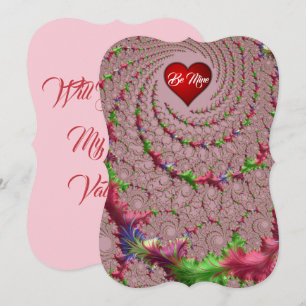 Fancy Filigree Romantisches Fraktal Valentinstag Feiertagskarte