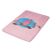 Fancy Flamingo Badezimmer Matte (Schrägansicht)