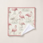 Fancy Flamingo Badhandtuch Set (Waschlappen)