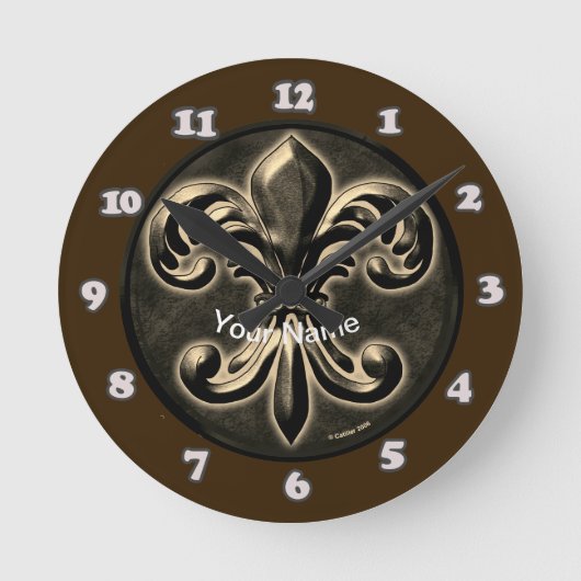 Fancy Fleur De Lis Uhr (Vorderseite)