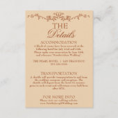 Fancy Floral Boho Beige Terracotta Wedding Details Begleitkarte (Vorderseite)