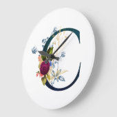 Fancy Floral Letter 'C' Große Wanduhr (Winkel)