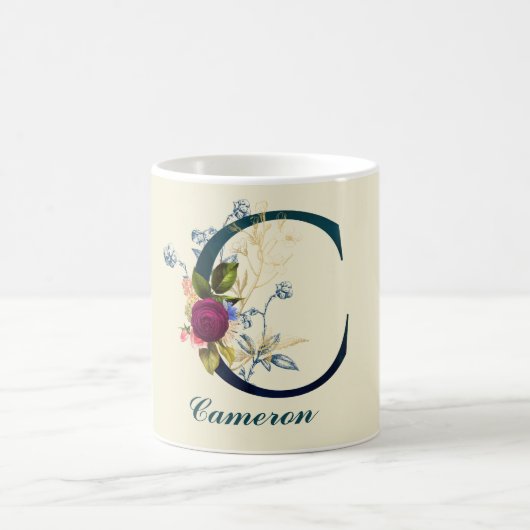 Fancy Floral Letter 'C' Kaffeetasse (Mittel)