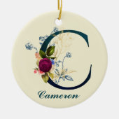 Fancy Floral Letter 'C' Keramik Ornament (Vorne)