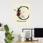 Fancy Floral Letter 'C' Poster (Heimbüro)