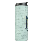 Fancy Floral Monogramm Anfangsbuchstabe N Thermosbecher (Nach links gedreht)