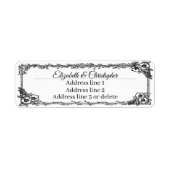 Fancy Floral Rahmen Custom Name Rücksendeadresse (Vorne)