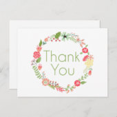 Fancy Floral Thank You Postcard Postkarte (Vorne/Hinten)