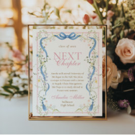 Fancy Florals Abschluss Nächstes Kapitel Schild