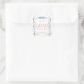 Fancy Florals Abschlussfeier Quadratischer Aufkleber (Tasche)