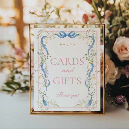 Fancy Florals Abschlusskarten und Geschenke Schild