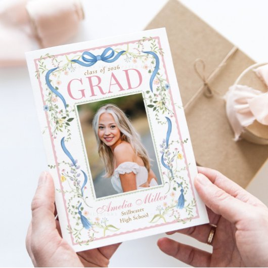 Fancy Florals Graduation Invitation Einladung