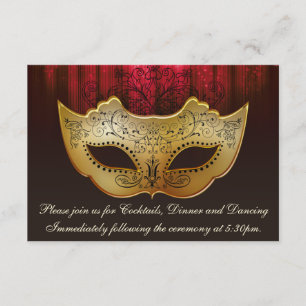 Fancy Flourish Gold Pflaumen-Maskenball-Empfangska Einladung