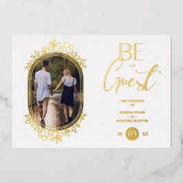 Fancy Frame Flowers Be our Guest White Wedding Folieneinladung