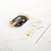 Fancy Frame Flowers Be our Guest White Wedding Folieneinladung (Gedreht)