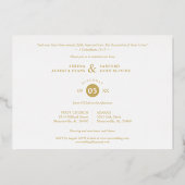 Fancy Frame Flowers Be our Guest White Wedding Folieneinladung (Rückseite)