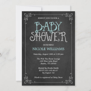 Fancy Frame Mint Vintage-Schultafel-Baby Shower Einladung