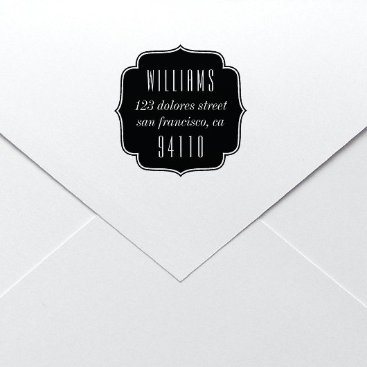 Fancy Frame Selbstfärbender Rücksendeadressstempel Permastempel