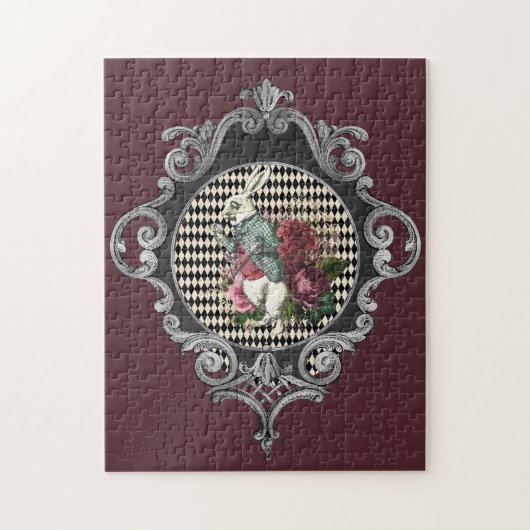Fancy Frame White Rabbit Collage Puzzle (Vertikal)