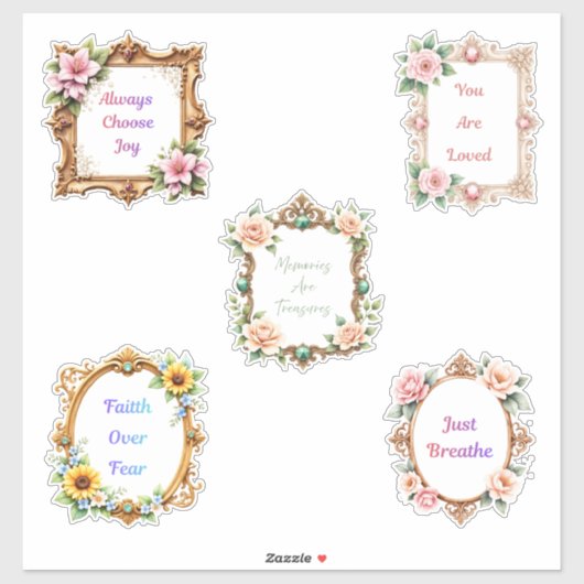 Fancy Frames Affirmations Aufkleberbogen Aufkleber (Blatt)