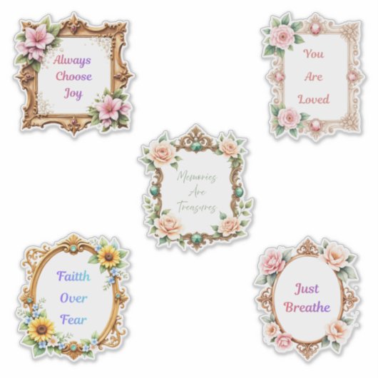 Fancy Frames Affirmations Sticker Sheet (Vorderseite)