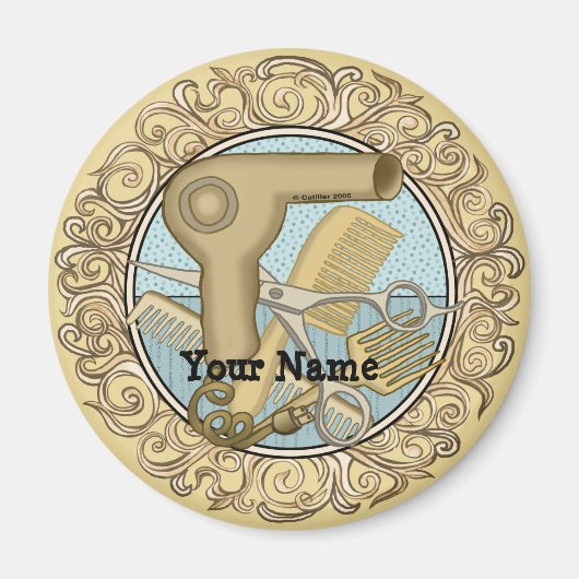Fancy-Friseurin-Magnet Magnet (Vorne)