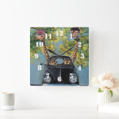 Fancy Giraffe Quadratische Wanduhr (Zuhause)