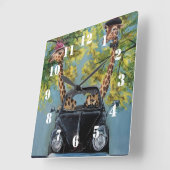 Fancy Giraffe Quadratische Wanduhr (Winkel)